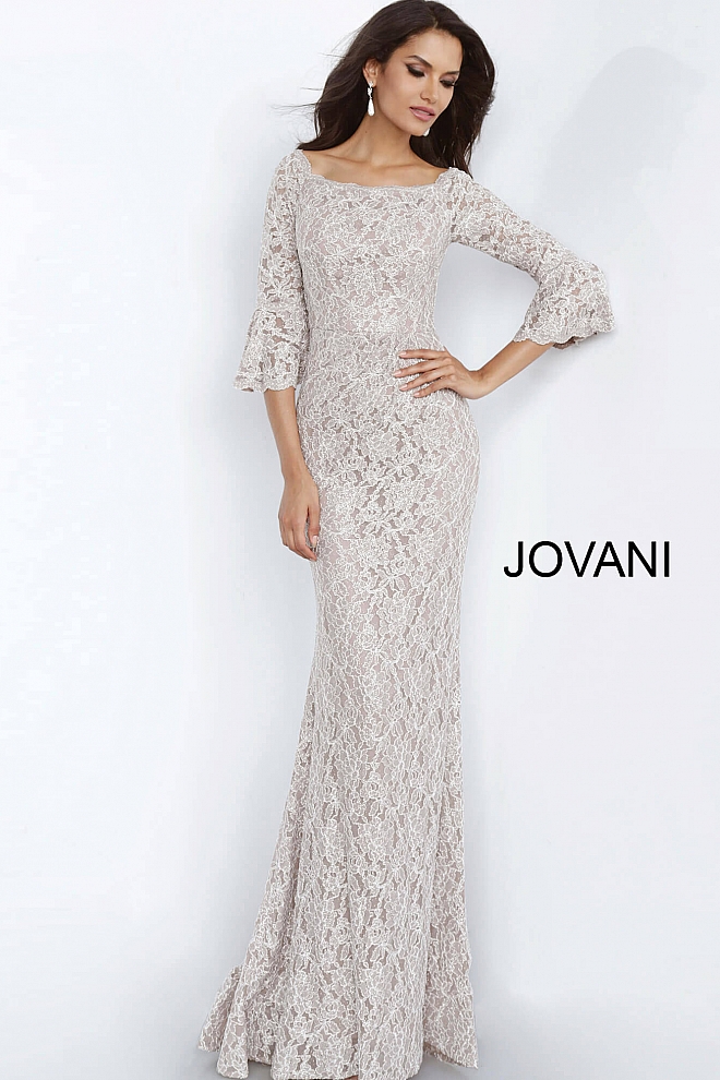 Lace long sleeve mother of the bride dress