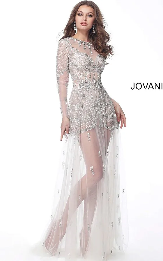 Jovani sheer formal gown