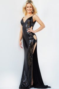 07532 BLACK prom dress
