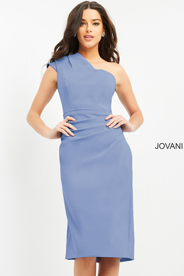 Model wearing Jovani style 06835 cocktail dress
