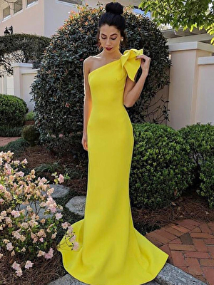 Jovani one-shoulder yellow pageant dress 32602