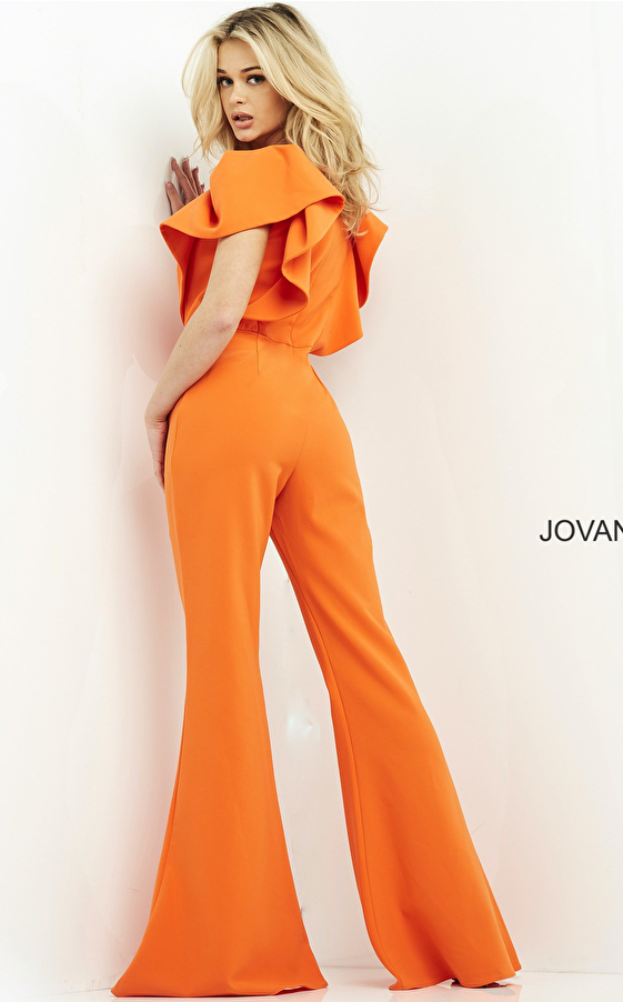 Orange close back ready to wear jumpsuit Jovani 00762