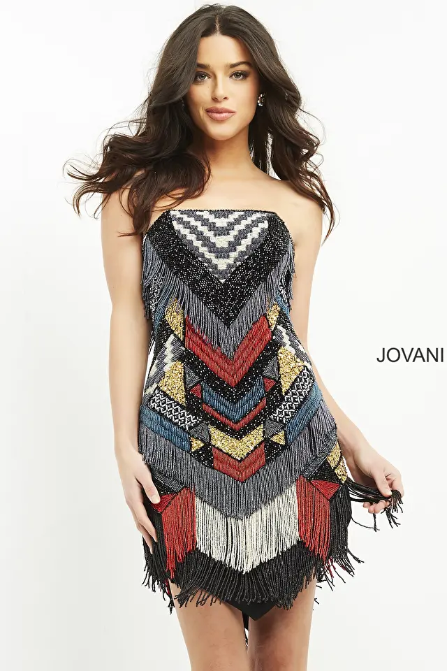 Model wearing Jovani style 06008 dress