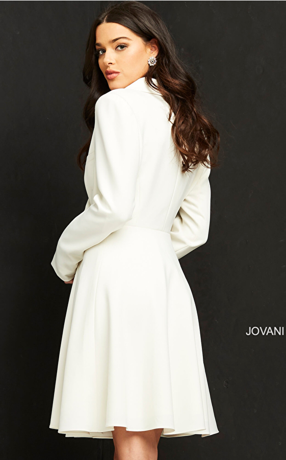 Off white long sleeve blazer dress M04302