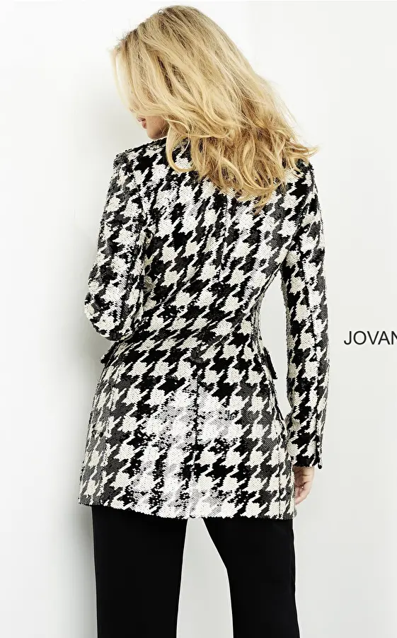 Jovani M3393 Black Ivory Sequin Contemporary Jacket