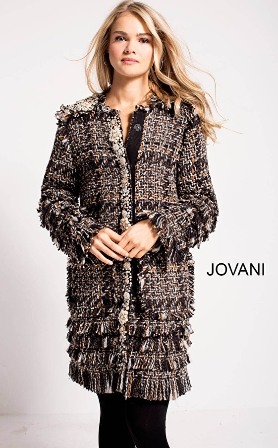 Multi Three Quarter Length on Trend Jacket by Jovani M54805