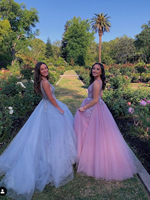 Jovani lilac and mauve prom ballgowns