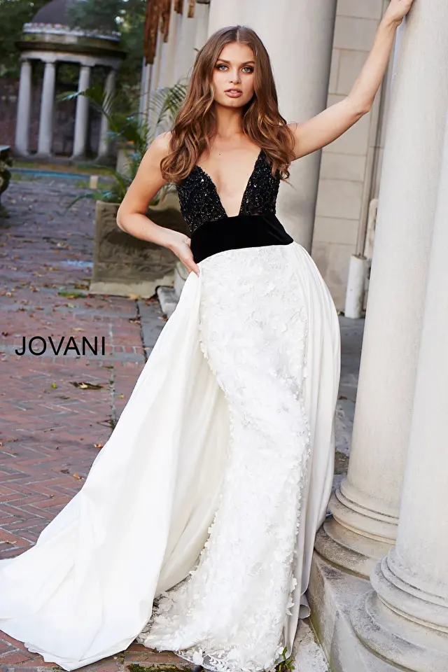 Model wearing Jovani style 57786 dress