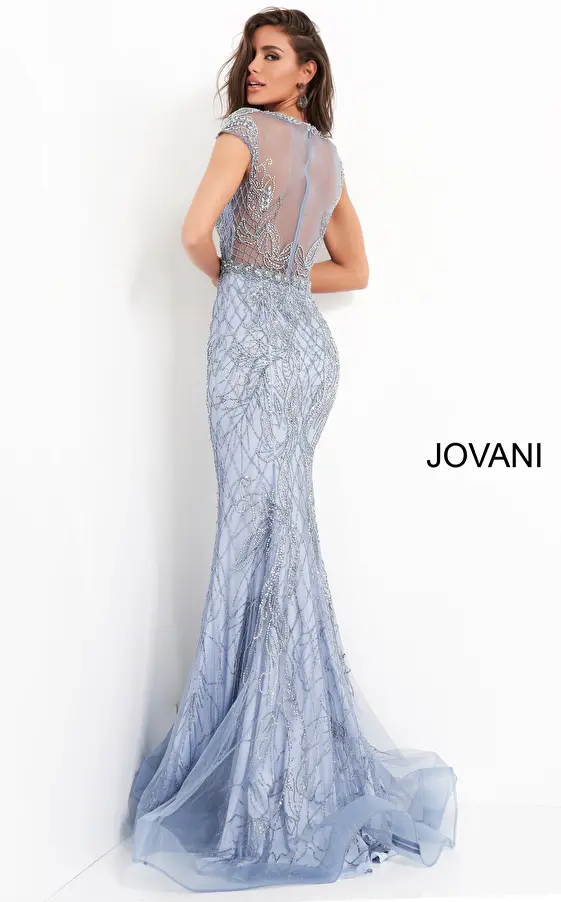 Jovani 00883 Light Blue Embellished Mother of the Bride Dress