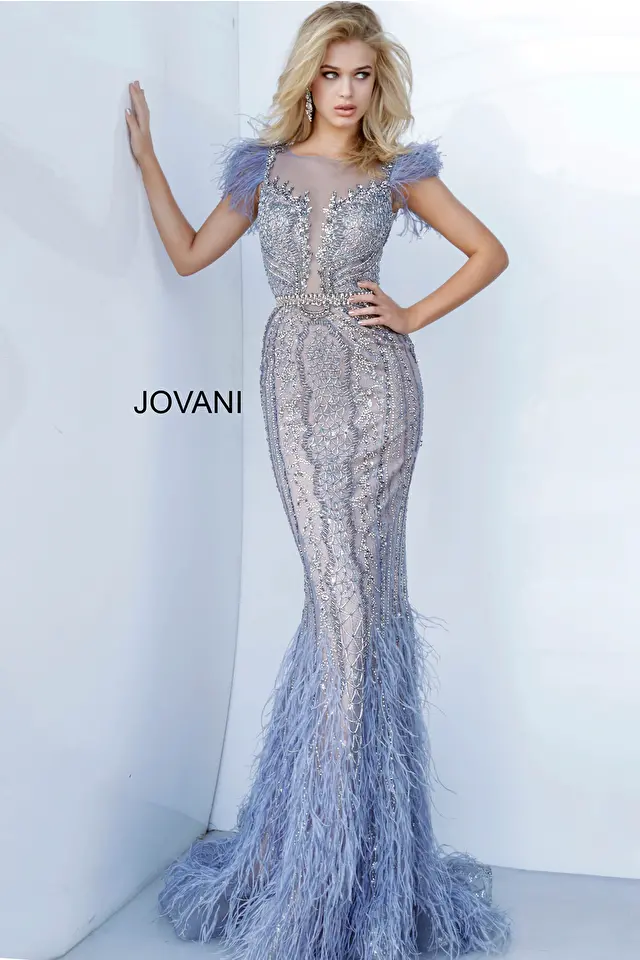 Model wearing Jovani style 02326 dress