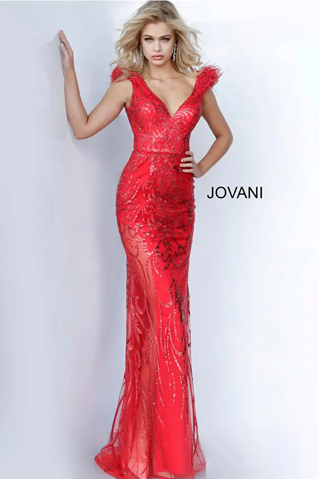 Model wearing Jovani style 02451 dress