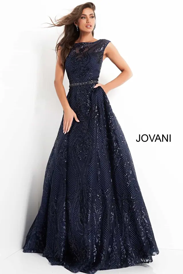 Model wearing Jovani style 02514 dress