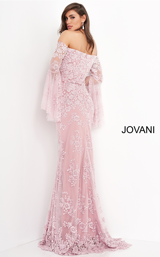 Jovani 02570 | Pink Floral Embroidered Sheath mother of the bride 