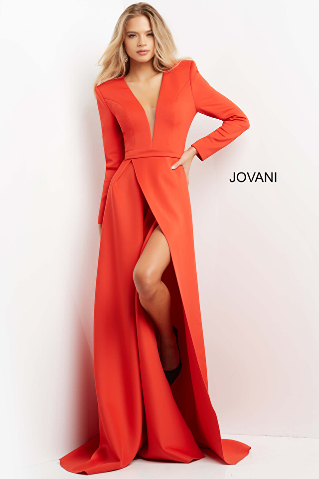 Model wearing Jovani style 03644 dress