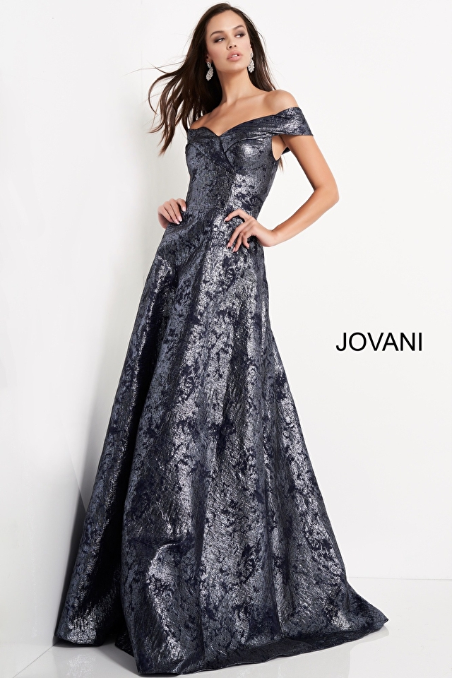 Navy sweetheart neck Jovani evening dress 03674
