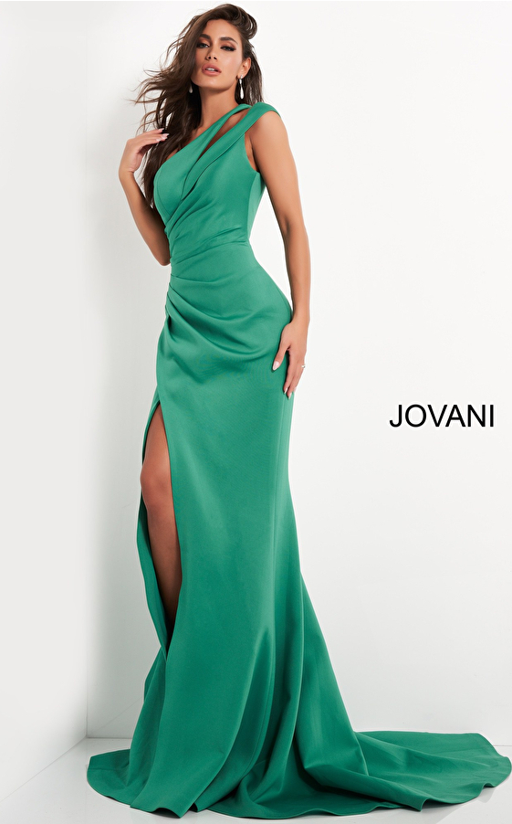 Jovani 04222 Tomato Scuba Elegant Prom Gown 2022