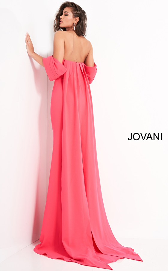 Back view lipstick Jovani evening gown 04350