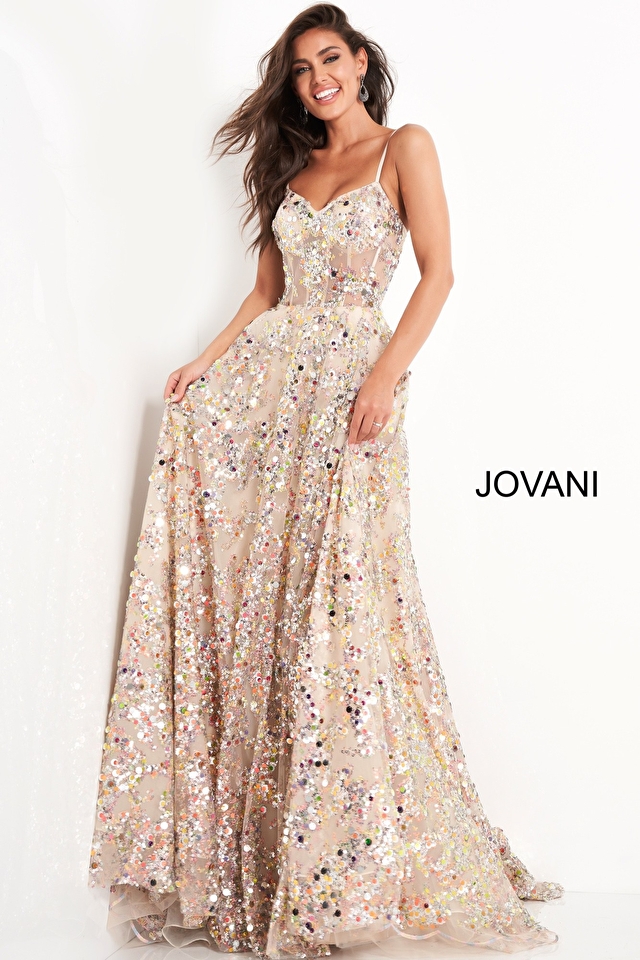 Model wearing Jovani style 04630 dress