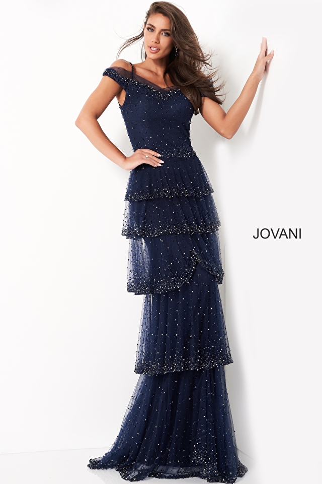 Model wearing Jovani style 04859 dress