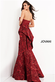 Sweetheart neck wine evening gown Jovani 05020