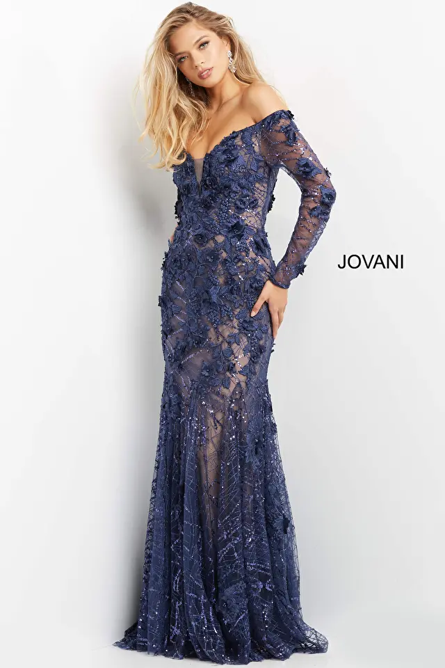 Model wearing Jovani style 06635 dress