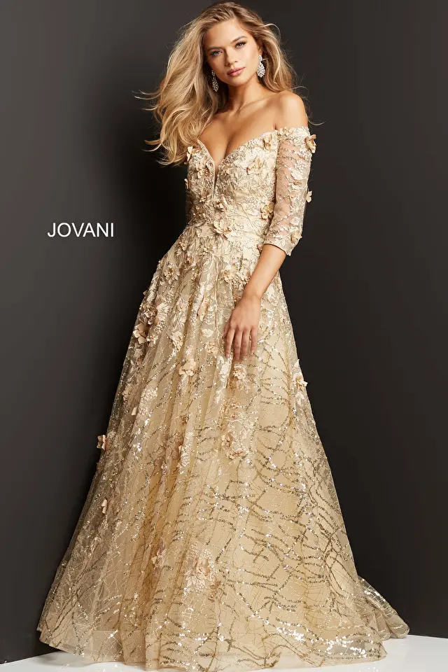 Model wearing Jovani style 06636 dress