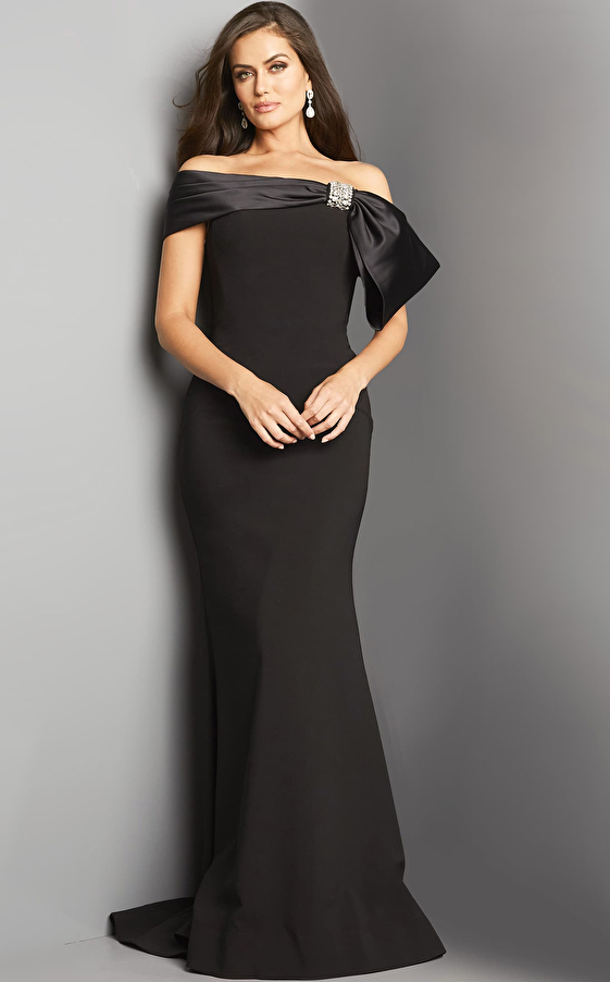 black off the shoulder dress 07014