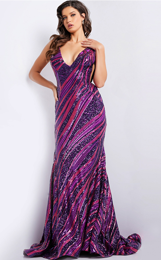 purple fuchsia long dress 22314