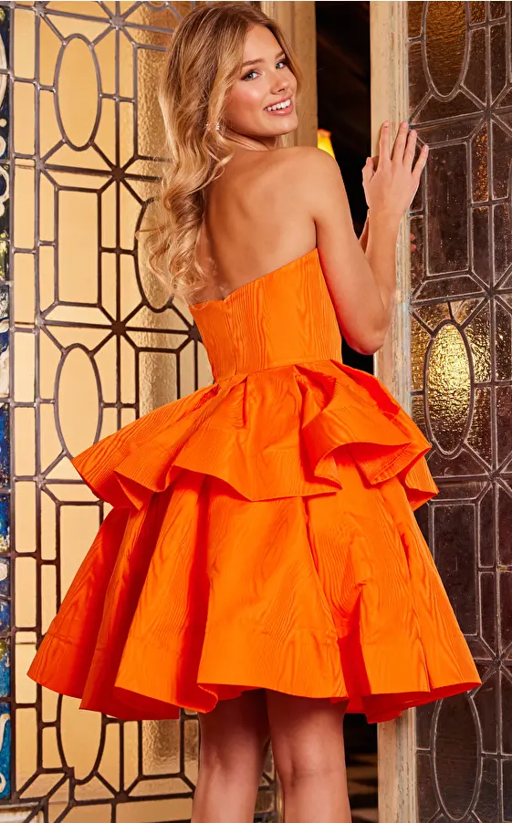 orange short dress 22920