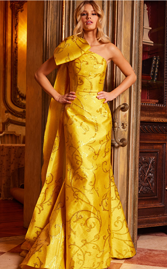 mermaid yellow evening dress 23742