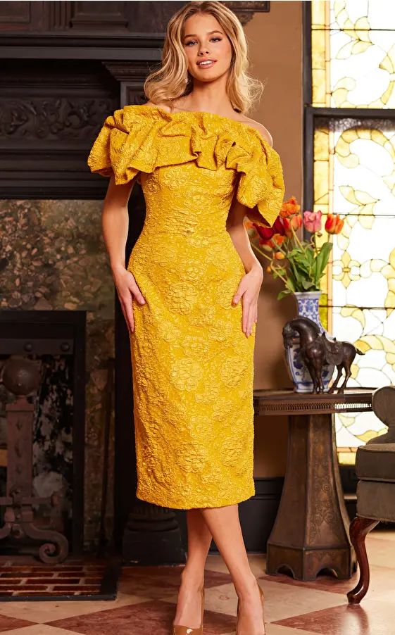 mustard short dress 23848