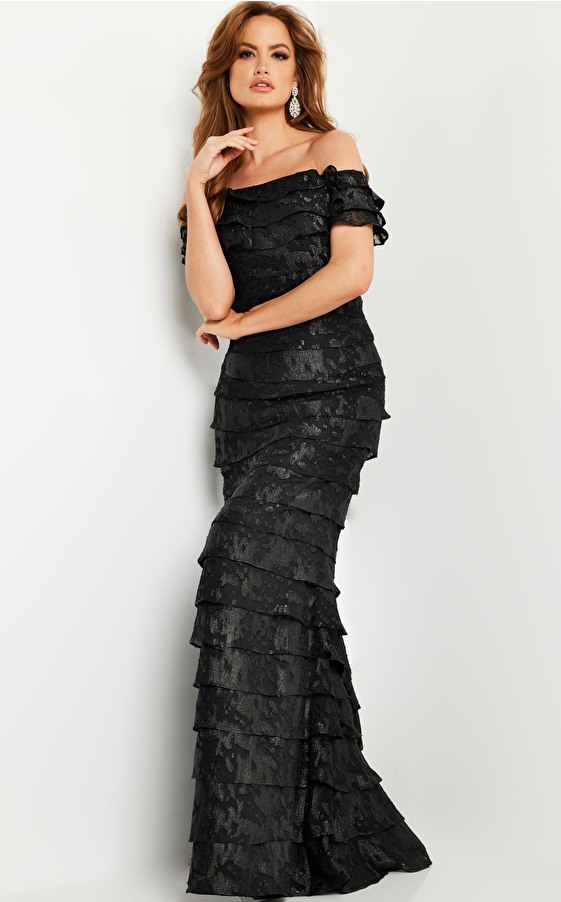 black tiered dress 23898