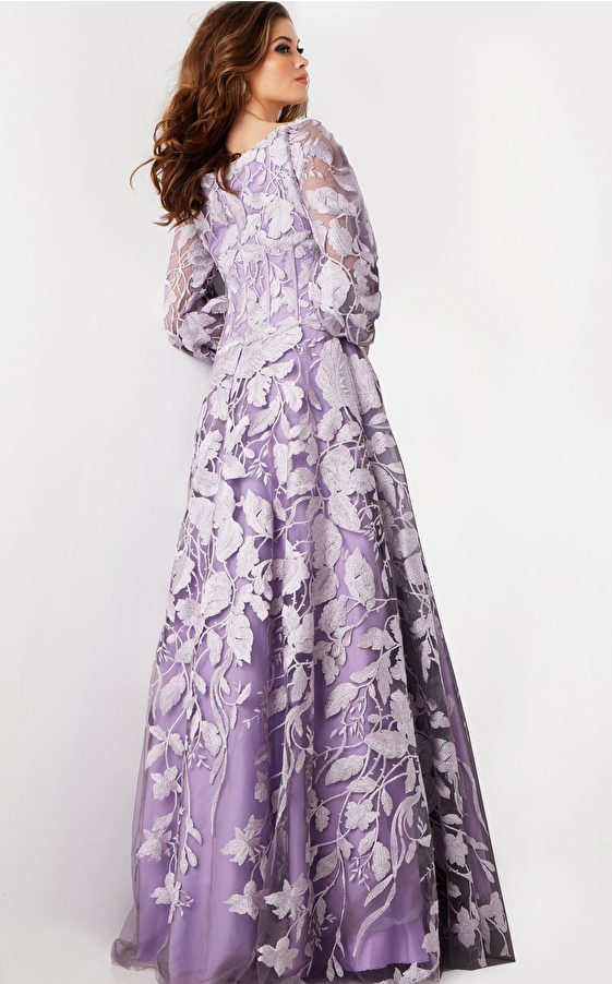 Mauve Embroidered A line Gown 23919