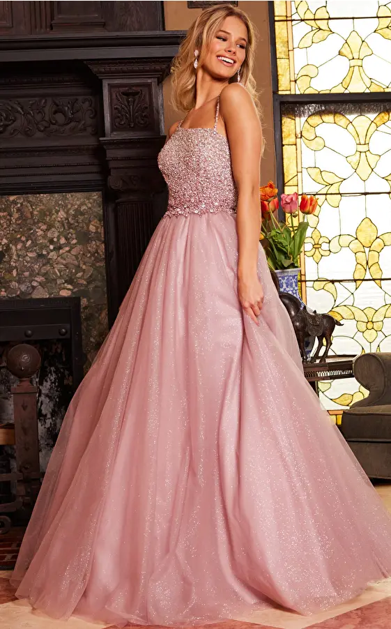 Jovani 24051 Ice Pink Embellished Bodice Evening Ballgown