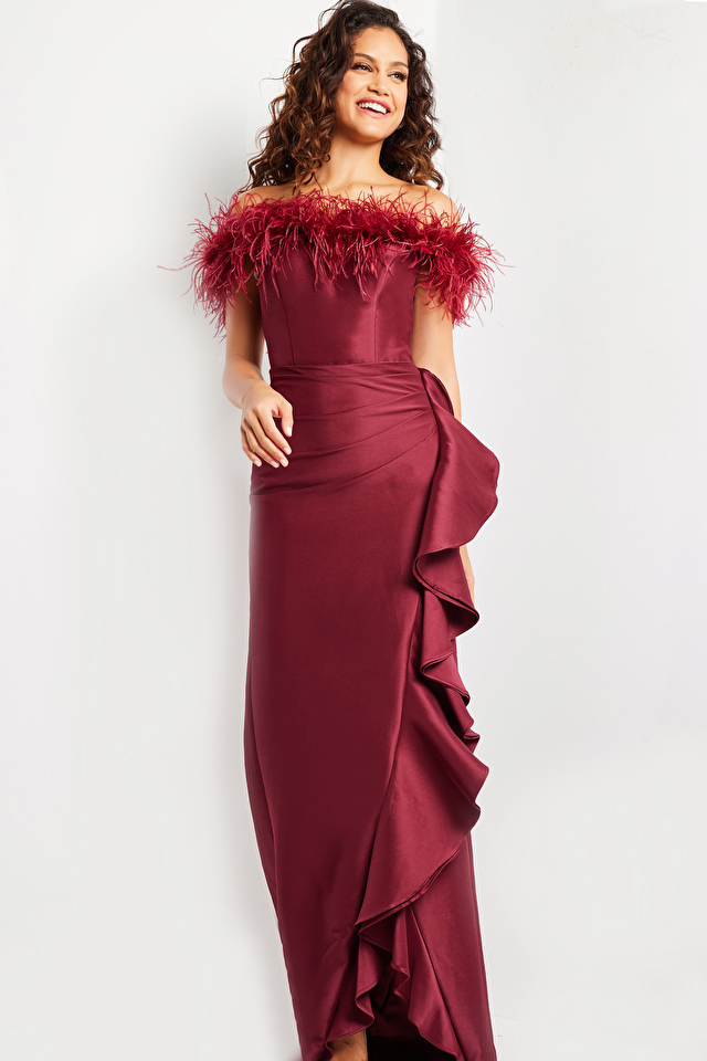 Long burgundy dress 25786