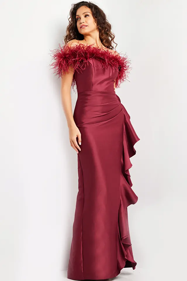 burgundy fitted dress 25786