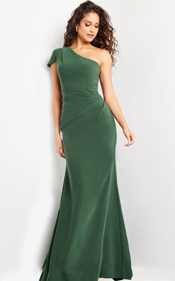 emerald ruched waist dress 36699