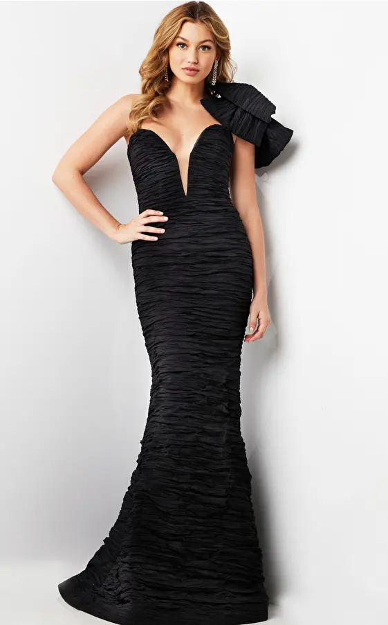 Black bow detail gown 38240