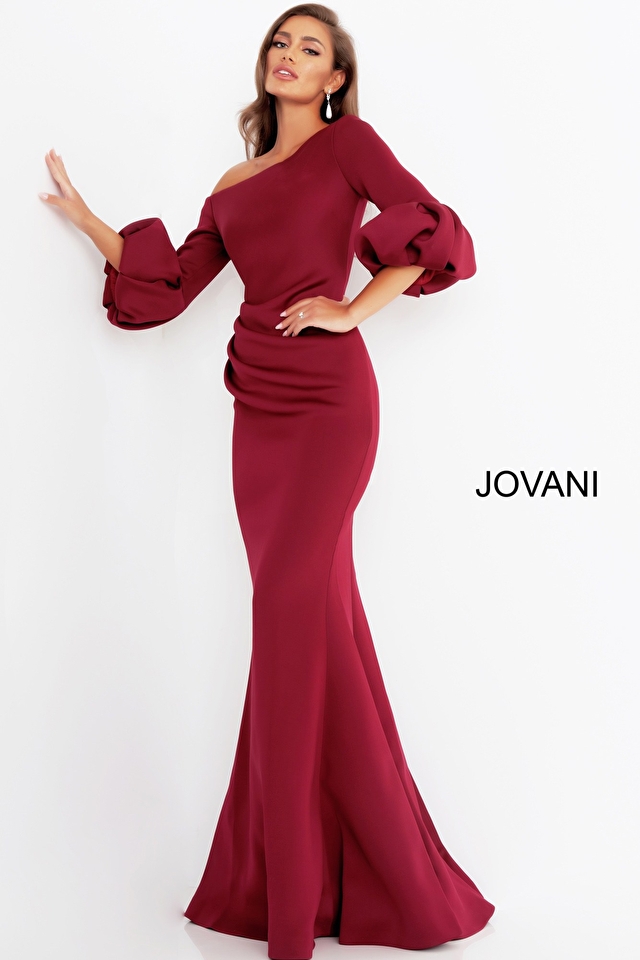 Model wearing Jovani style 39739 wedding guest dresses & party dress