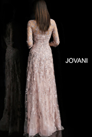 Pink long sleeve MOB and evening dress  Jovani 59376