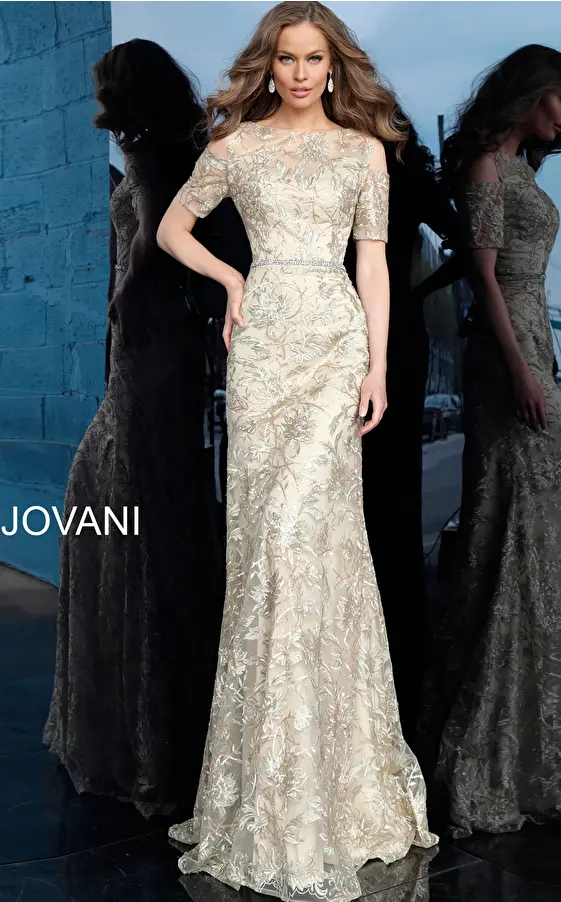 jovani Jovani 63649 Form Fitting Embellished Mother of the Bride Dress 