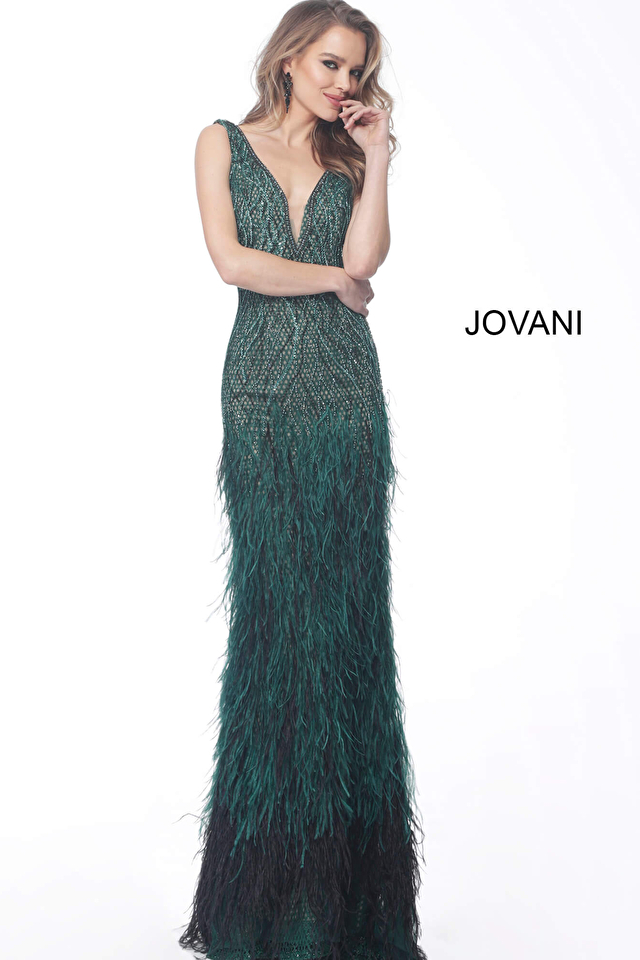 Model wearing Jovani style 66003 dress