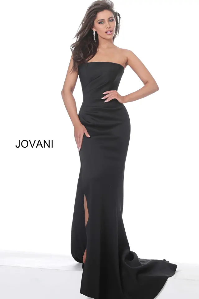 Model wearing Jovani style 94366 wedding guest dresses & party dress