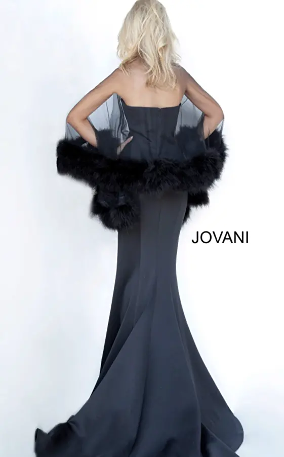 Jovani 1142 Black Fitted Elegant Evening Gown