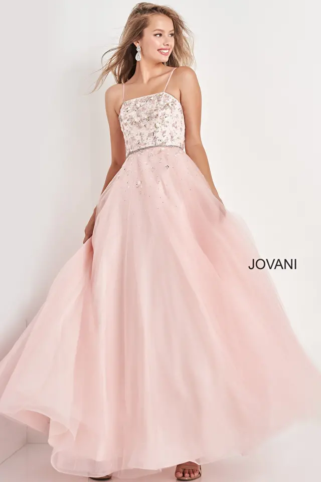Pink Embellished Bodice Long Jovani Kids Dress K3640