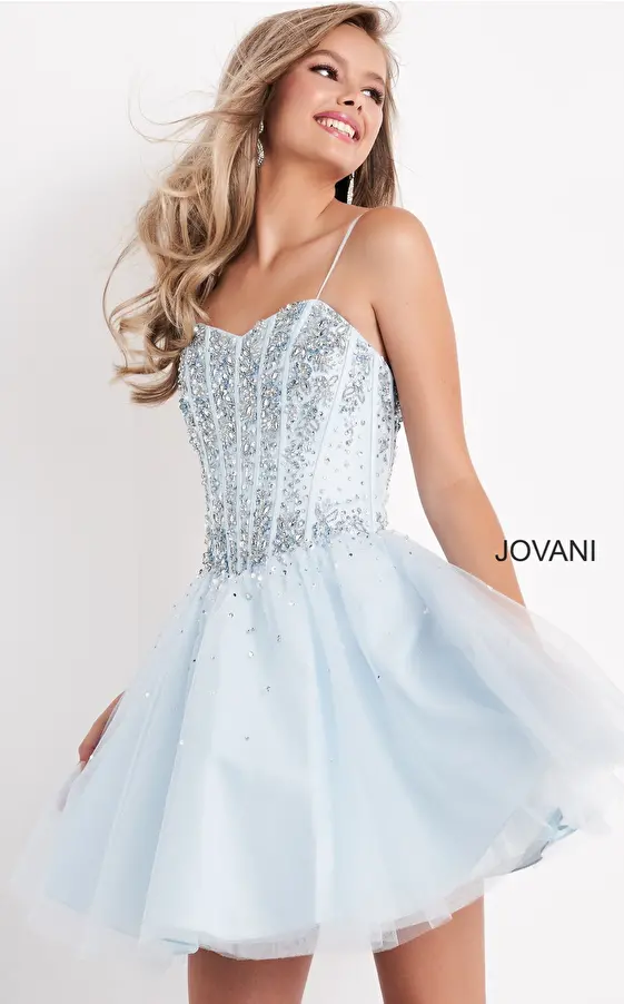 Jovani K62533 Fit and Flare Beaded Bodice Dress
