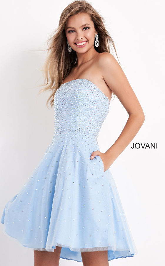 Strapless Fit and Flare Beaded Girls Dress K68936