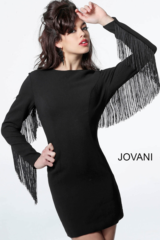 Model wearing Jovani style 33011 dress
