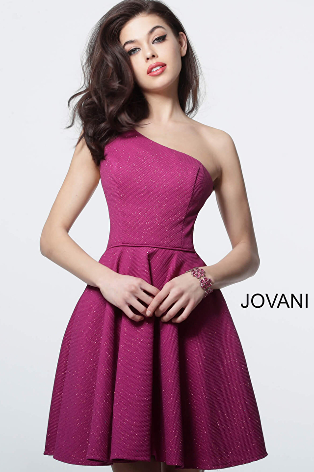 Jovani 4584 | Fuchsia short fit flare homecoming dress
