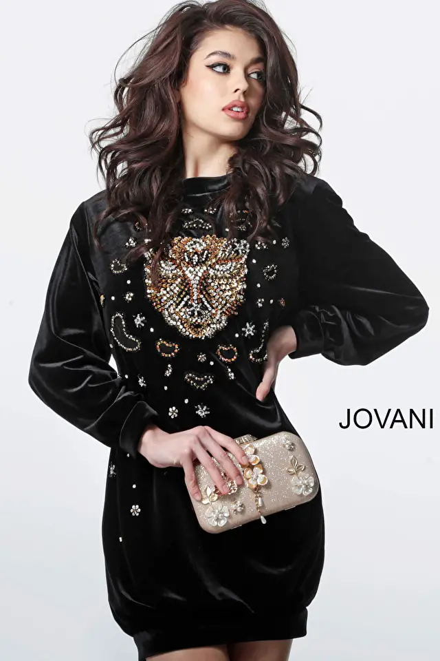 Model wearing Jovani style M1151 dress